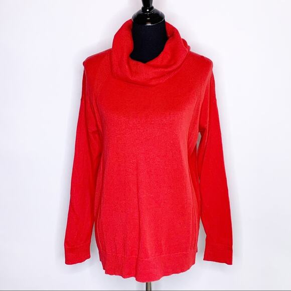 Banana Republic Factory red cowl turtleneck sweater size Small - Picture 1 of 12